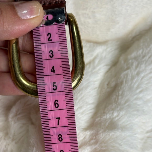 Vintage Coach Belt Leather 5922 Woven Braided Brown Solid Brass Crochet - Picture 9 of 11